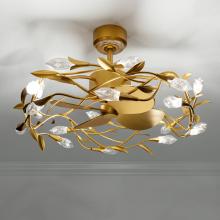  S2432-26OH - Secret Garden 32in LED 120V Smart Fandelier in French Gold with Optic Haze Quartz